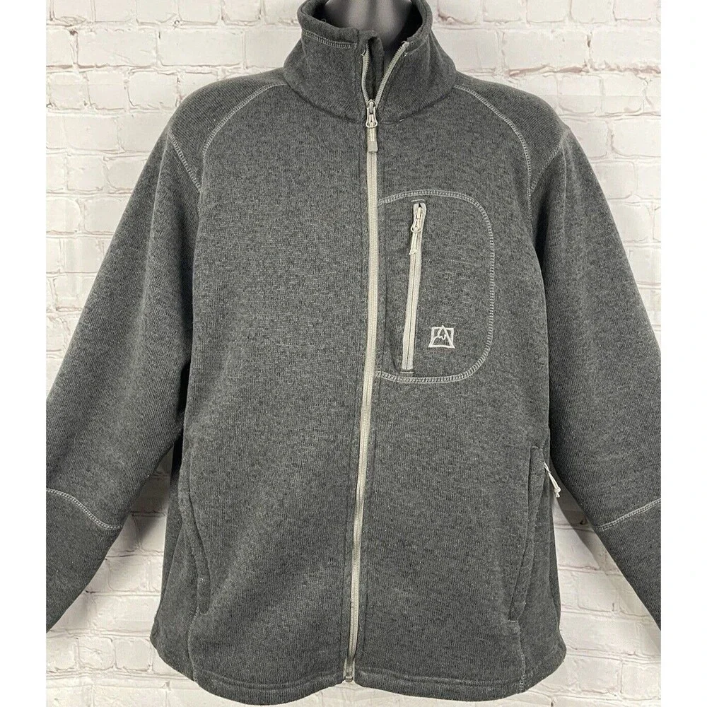 Avalanche Jacket Fleece Full Zip Mock Neck Outdoors/Casual Dark Gry Mens Size XL